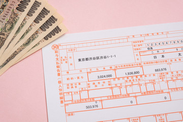 写真素材: 給与支払報告書　経理　法定調書