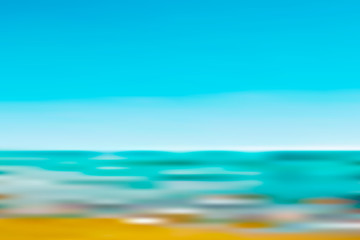 Blurred landscape gradient background with sea, sky and beach. Summer pattern.