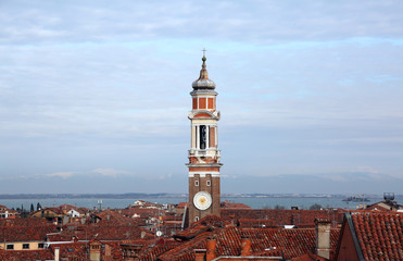 bell tower of Holy Apostles in Venice in Italy