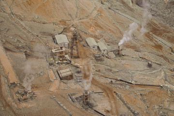 weekend travel, View of mountain at owakudani, sulfur quarry in Hakone, Japan