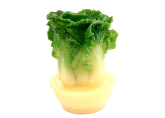 Jade vase  on a white background .
