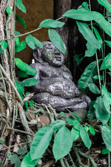 Buddha images and churches with roots of banyan covered at Bang Kung Temple, Samut Songkhram Province, Thailand – Image     
