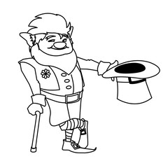 saint patrick lemprechaun with cane character
