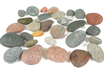 Fototapeta na wymiar sea pebbles isolated on white