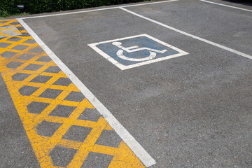 Obraz premium Parking area reserved for disabled people