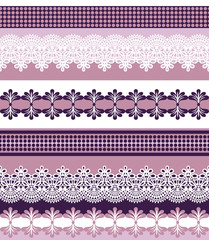 Seamless stripes pattern. Stripe Set of Lace Bohemian Seamless Borders. Decorative ornament backdrop for fabric, textile, wrapping paper. 