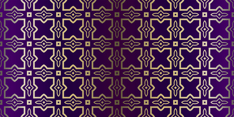 Vector Paper For Scrapbook. Stylish Fashion Geometric Design Background. Seamless. Purple gold color