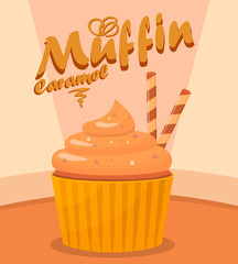 Delicious Cupcake Cartoon Vector Illustration