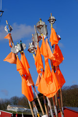 Signalfahnen auf einem Fischerboot