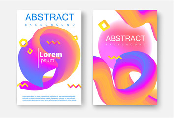 White backgrounds with colorful abstract pattern.