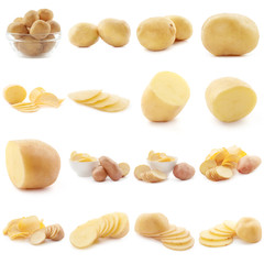 Fresh potato isolated on white background