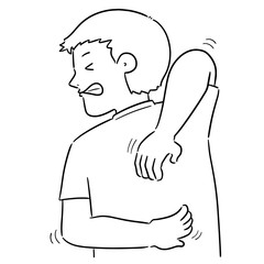 vector of man scratching back