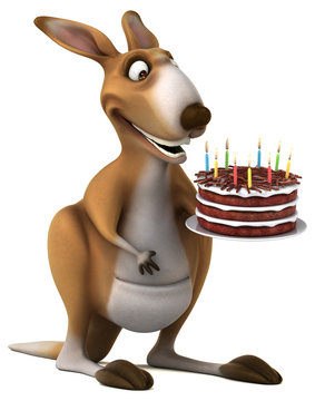 Fun kangaroo - 3D Illustration