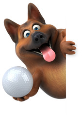 Fun german shepherd dog - 3D Illustration