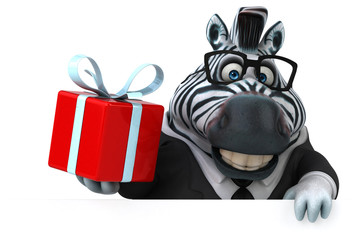 Fun zebra - 3D Illustration