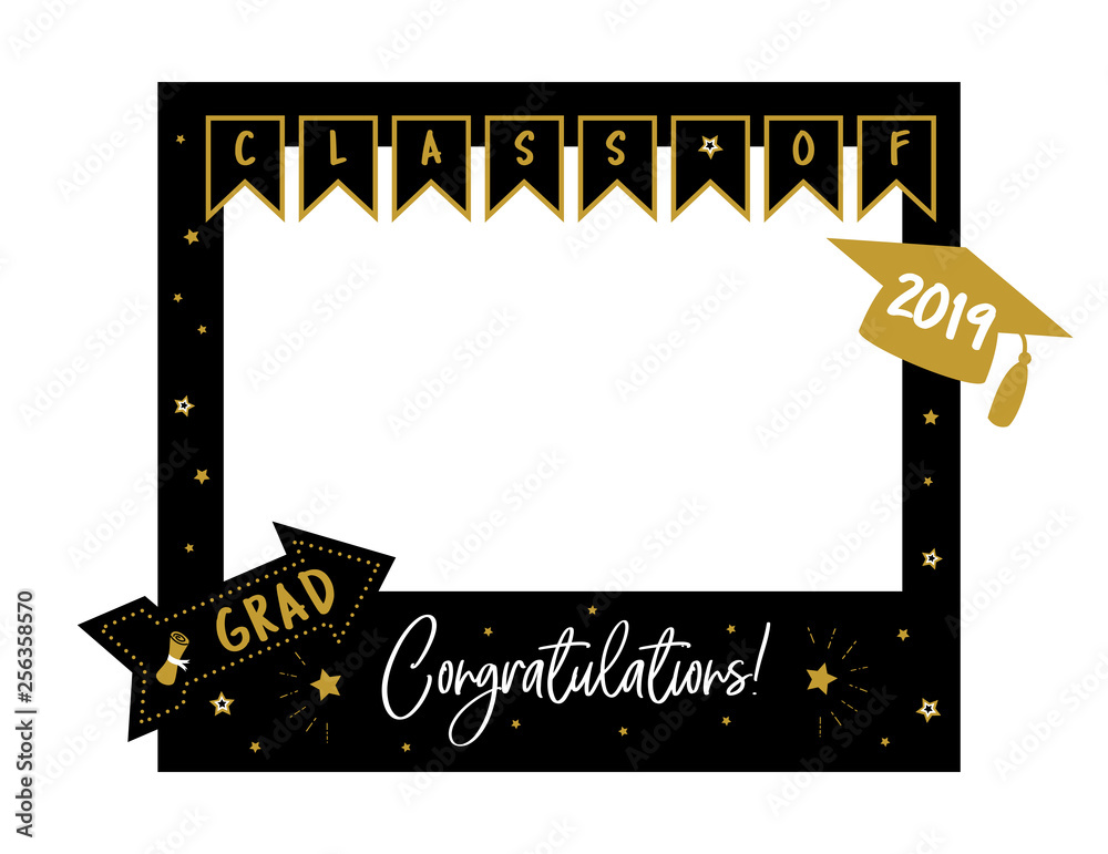 Wall mural photo booth props frame for graduation party