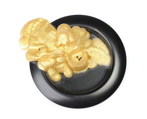 Old golden wax candle