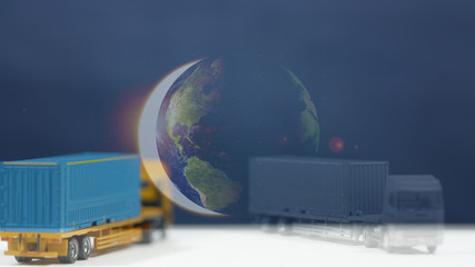Abstract Background of Logistic transportation technology concept with global import export with big growth profit of the business. Elements of this image furnished by NASA.