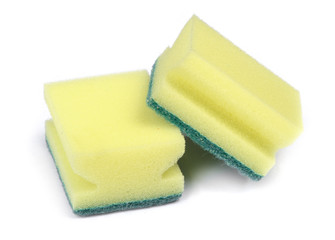 Group of new dishwashing sponges