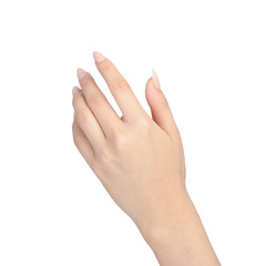 Female hand with manicure gesture