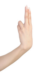 Obraz premium Female hand with manicure gesture
