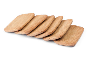 Several rectangular chip cookies