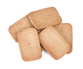 Several rectangular chip cookies