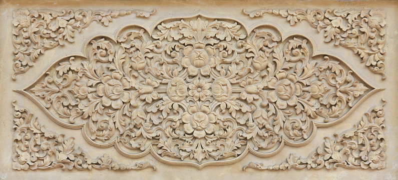 Beautiful flower stone carving