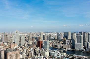 春の東京ベイエリアの風景　汐留から望む東京ベイエリア