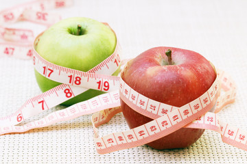 Apples and flexible ruler as a concept of dieting and weight control
