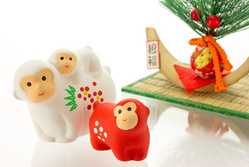 猿 サル 申 申年 年賀素材