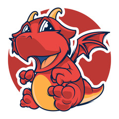 funny dragon vector illustration