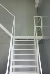 Metal stair indoor Emergency Exit in workplace.