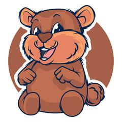 funny teddy bear vector illustration