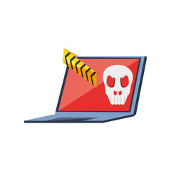laptop computer with virus attack