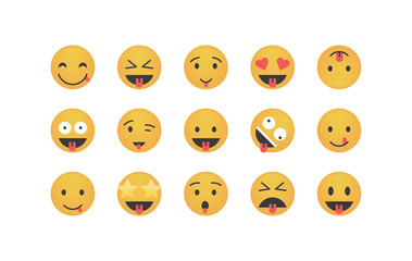 Set of crazy funny emoticon 
