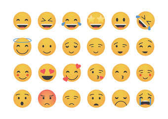 Set of main emoticon vector