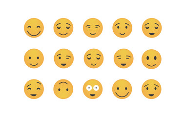 Fototapeta premium Set of happy emoticon vector