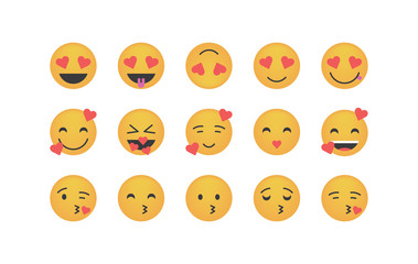 Set of lovely emoticon vector 