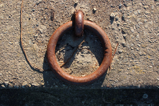 Mooring ring on a port (Arzon - Brittany - France)