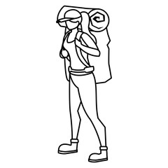 adventurous woman with travelbag