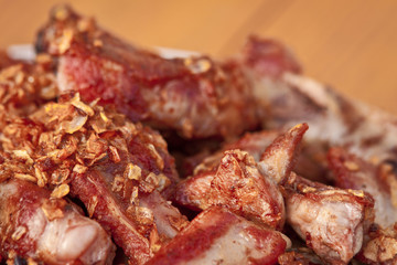 Spicy hot grilled spare ribs from a summer BBQ