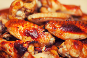 Hot and spicy, delicious deep fried buffalo chicken wings.