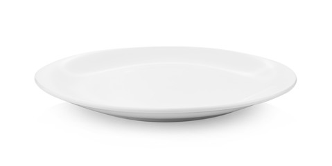 white plate ceramic on white background.