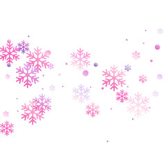 Crystal snowflake and circle elements vector graphics. Airy winter snow confetti scatter banner background. Flying gradient snow flakes background, awesome water crystals vector.