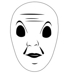 Mask of the person of the person on white background