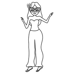 beautiful woman with carnival mask