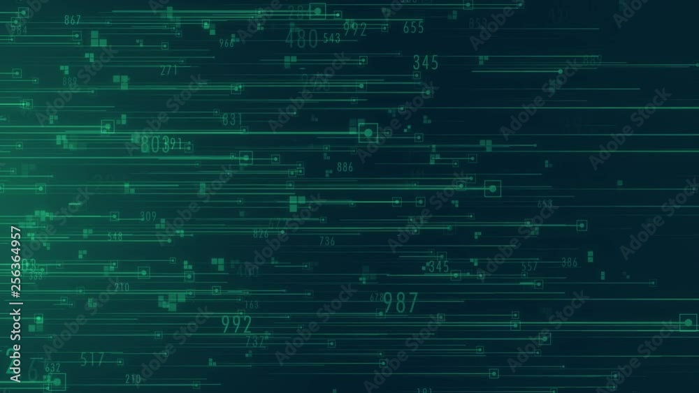 Poster big data flow data analysis cloud computing with binary code running