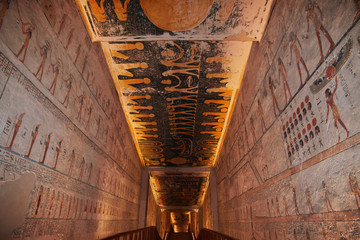 Valley of Kings, Luxor, Egypt, Pharaoh  Tomb, Hieroglyphs, Frescoes