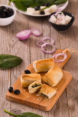Spinach puffs. 